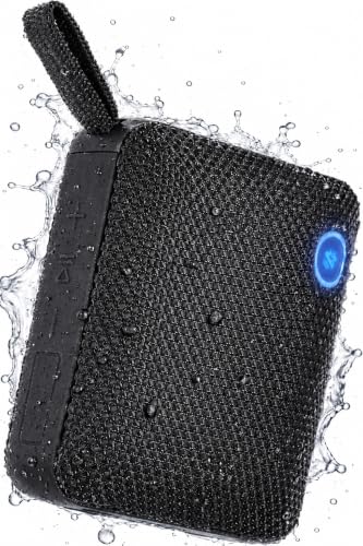 BP26 Portable Mini Bluetooth Speaker with FM Radio, IP68 waterproof and dustproof, 5 hours of playtime, TWS Pairing, Bluetooth 5.3, Ultra-Portable speaker for home, outdoor and travel (Black)