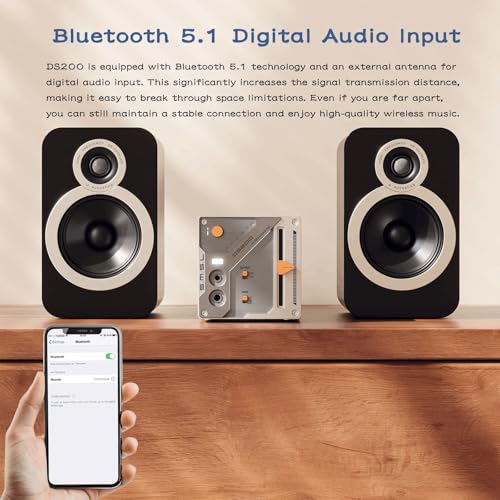 SMSL DS200 Headphone Amp DAC Bluetooth 5.1 Dual CS43131 Chip DAC Amp 3.5mm/4.4mm Balanced HP MQA/MQA-CD Full Decoder XMOS XU-316 32bit/768kHz DSD256 USB/BT/Optical/Coaxial Input for PC Home Audio DAC | Bluetooth 5.1 MQA MQA-CD 3.5mm&4.4mm Balanced HP 32bi