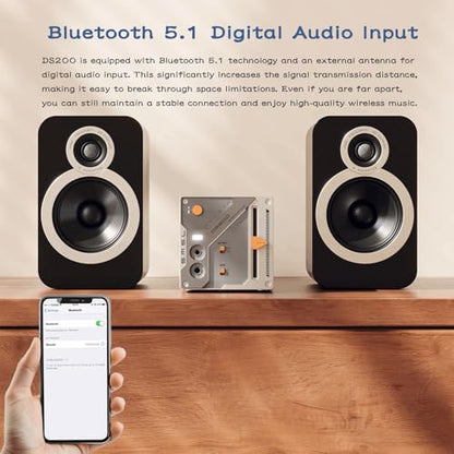 SMSL DS200 USB DAC Headphone Amplifier CS43131 Bluetooth 5.1 | MQA MQA-CD Audio Decoder 4.4mm / 3.5mm Headphone Output USB/Optical/Coaxial Input XMOS XU-316 Mood Light for PC/Home Audio