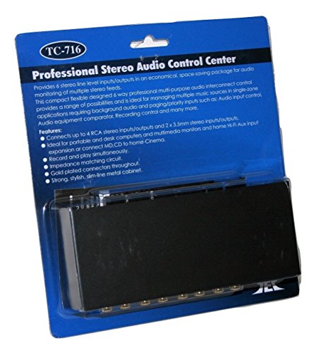 Technolink TC-716 6-Port Stereo Source Selector; Black or Silver, Your Choice (Black) - color: BLACK