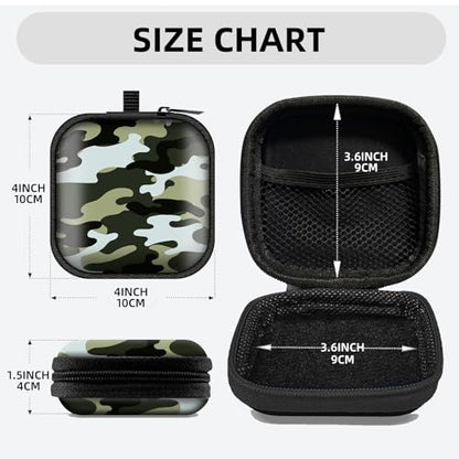 Square Data Cable Earbud Charger Coin Storage Bag Shockproof and Drop-Proof EVA Material Compatible with AirPod(Camouflage) - color: camouflage