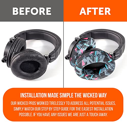 WC Wicked Cushions PadZ - Thick & Soft Ear Pads for ATH M50X / M40X / SteelSeries Arctis/HyperX Cloud & Alpha/Logitech G Pro X/Compatible with Over 50 Headphones | 90s Black - color: 90s Black