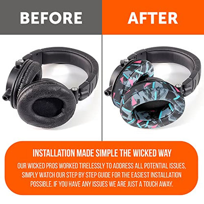 WC Wicked Cushions PadZ - Thick & Soft Ear Pads for ATH M50X / M40X / SteelSeries Arctis/HyperX Cloud & Alpha/Logitech G Pro X/Compatible with Over 50 Headphones | 90s Black - color: 90s Black