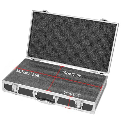 Musiin Pro Medium Size Audio Device Microphone Carrying Case, Customizable case with Pre-Diced Foam, Aluminum Alloy Sturdy Build, Ideal Compatible with Audio Device Wireless Mic System Storage cover - color: Black