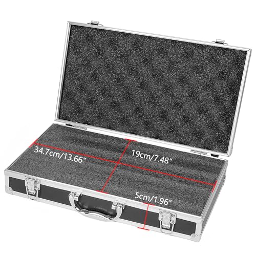 Musiin Pro Medium Size Audio Device Microphone Carrying Case, Customizable case with Pre-Diced Foam, Aluminum Alloy Sturdy Build, Ideal Compatible with Audio Device Wireless Mic System Storage cover - color: Black