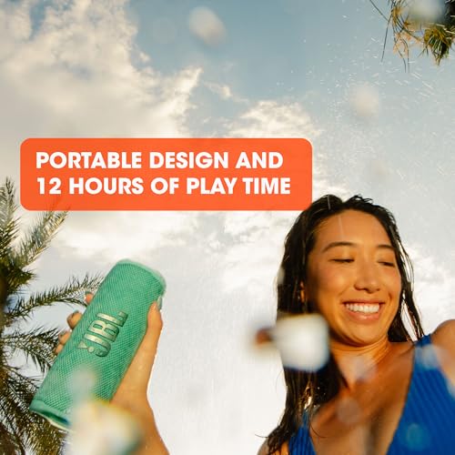 JBL Flip 6 - Portable Waterproof Speaker - Green | Louder, more powerful sound, IP67 waterproof and dustproof, 12 Hours of Playtime, Bold design - color: Green