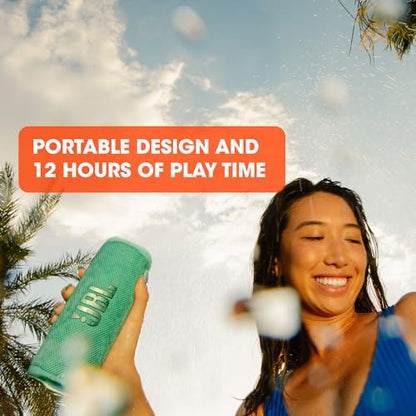 JBL Flip 6 - Portable Waterproof Speaker - Green | Louder, more powerful sound, IP67 waterproof and dustproof, 12 Hours of Playtime, Bold design - color: Green