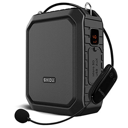 Wireless Voice Amplifier Waterproof Bluetooth Speaker with Microphone M800 | 18W Portable PA System with Waist Clip, Rechargeable Megaphone Microphone and Speaker for Teachers, Tour Guide, Presentation
