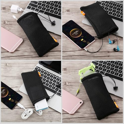 Pouch Carry Bag, Organizer for Smart Phones/Power Bank/USB Flash Drive/SD Cards and Other Accessories(Black)