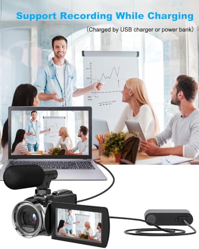 Video Camera Camcorder FHD 4K 36MP Vlogging Camera for YouTube Video Recorder 3.0" 270 Degree Rotation Screen Video Cameras for Filming with Microphone,32GB SD Card (Black)