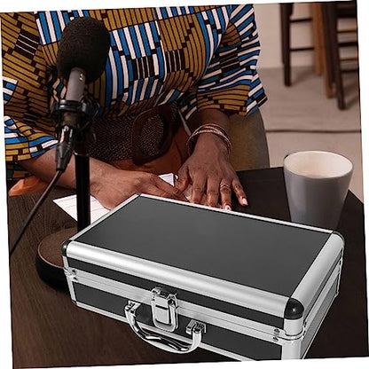 Black Microphone Carrying Case with Rigid Padding Interior