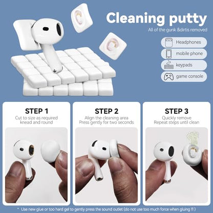for AirPods Cleaning Kit with Cleaner Pen&Cleaning Putt-White | 48 Pack Multifunction Deep Cleaner Tool Headphones for Airpods Pro 4 3 2 1 Generation Phone Charging Port,Earbuds - color: WHITE