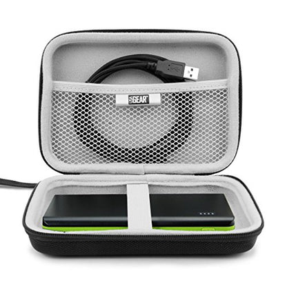 USA Gear Travel Electronics Organizer - Water Resistant Zipper Case, Hard Shell Exterior - 6.5 Inch Case Fits Chargers, Cables, Batteries, Earphones, Cords, Batteries, Power Bank & more - Black