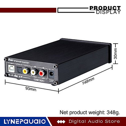 UBS Sound Card Digital Decoder DAC Fiber Coaxial Decoding Headphone Output High Impedance Headphone Signal Amplifier Computer Independent External Sound Card Black