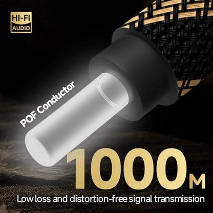 TODN 4.9ft Optical Audio Cable Digital Fiber Optic Toslink S/PDIF Cable | POF Conductor, 24K Gold-Plated Plugs, Pure Copper Shell, Audiophile HiFi Surround Sound System for TV, PS4, Xbox, CD - size: 4.9ft/1.5m