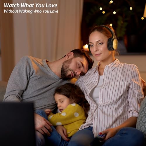 Wireless Headphones for TV, with 2.4G Transmitter, Optical & 3.5mm Input | Headphones TV for Seniors, Easy Setup, Plug & Play, 100ft Range, 48H Playtime, No Delay, Ideal Gift for Parents and Elderly