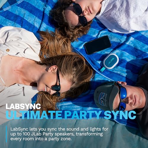 JLab, Pop Party, Portable Bluetooth Speaker, Waterproof, RGB LED Lighting, Navy - color: Navy