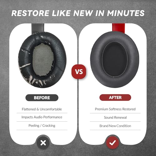Aurivor Studio 3 Replacement Ear Pads for Beats Studio 3/2 Headphones, Cushions Earpads with Premium Protein Leather, Softer Memory Foam, Stronger Adhesive (Shadow Gray) - color: Shadow Gray