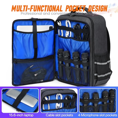 Audio Mixer Travel Case Bag, DJ Mixer Storage Backpack Compatible with RODECaster Pro, RODECaster Pro II, RC Duo, Podcast Mixer Case for Microphones and More Podcast Equipment