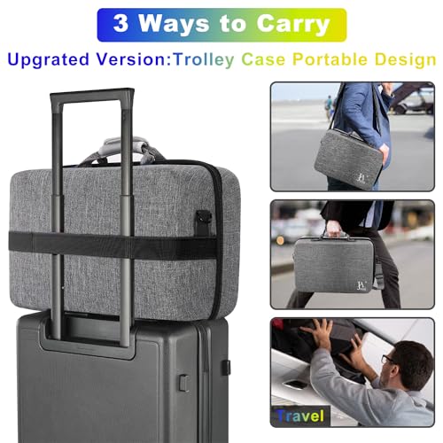 Hard Shell Carrying Case for PS5, PS5 Pro, Travel Protective Bag Suitable for Playstation 5 Digital Edition, Console, Controllers, Headset and Gaming Accessories, Grey - color: Light Grey