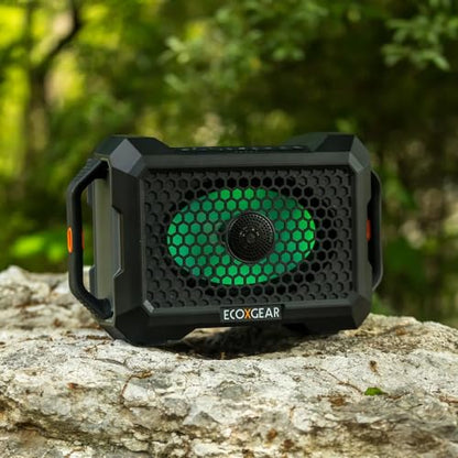 ECOXGEAR Defender: Outdoor Portable Bluetooth Speaker, 121dB Massive Sound, Waterproof and Drop Proof, with LED Party Lights, Pair up to 100, 25+ Hours Playtime (Black Oak) - color: Black Oak