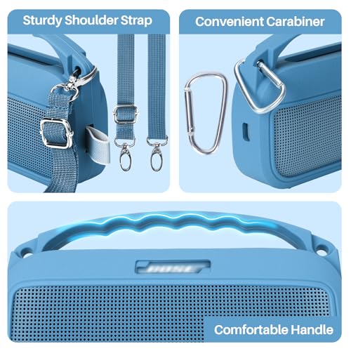 Lebakort 2nd Gen Silicone Cover Compatible with Bose SoundLink Flex 2nd Gen/Bose SoundLink Flex Portable Speaker (Blue Dusk Cover) - color: Blue Dusk Cover