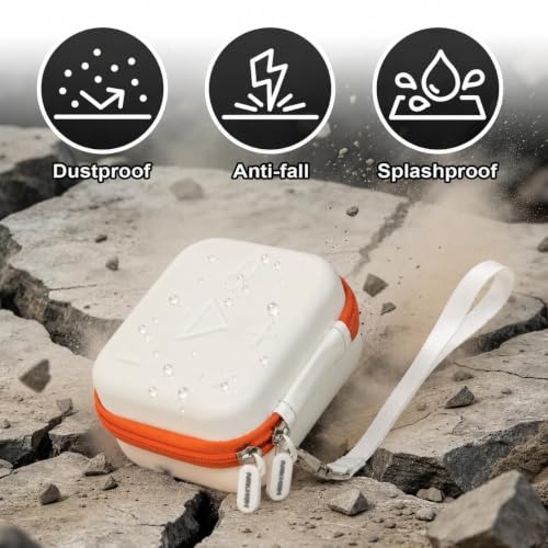 ANKHOH Hard Speaker Case for JBL Go 5/4/3 with Wrist Strap, Case Only - color: White