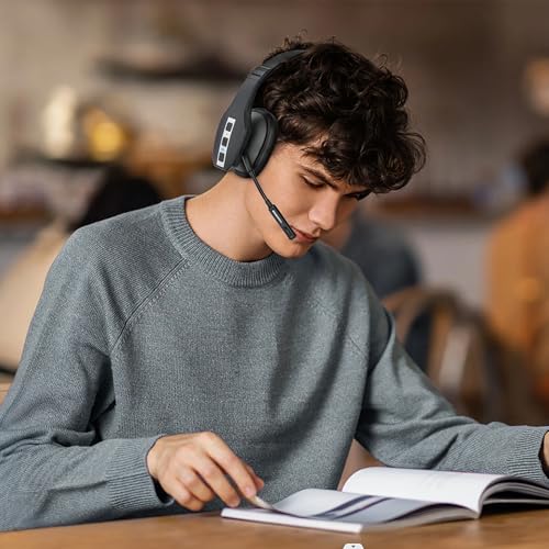 Conambo JBT600 Trucker Bluetooth Headset with Tri-Mic Noise Cancelling, CVC 8.0, Mute Button & 60Hrs Battery Life – Wireless Headset for Truck Drivers, Cell Phones & Office Use