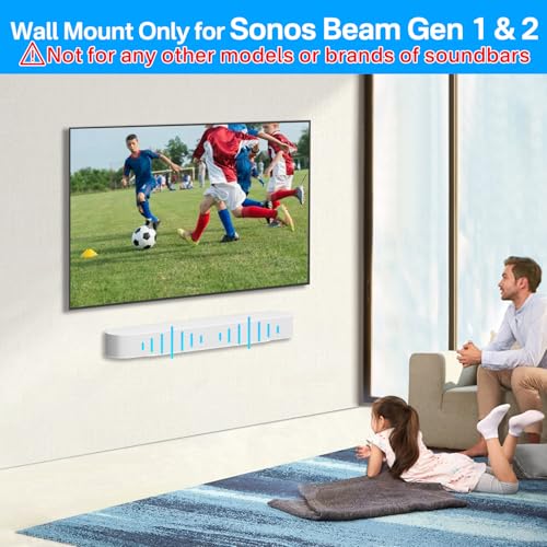 notiela Soundbar Mount for Sonos Beam Wall Mount White - Heavy Duty Wall Bracket Mount for Sonos Beam Gen 1 & Gen 2 Mounting Bracket for Space Saving - color: White