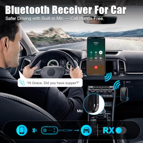 2026 Upgrade Pro Bluetooth 6.0 Transmitter Receiver – 2-in-1 Adapter | For TV, plane, gym, car & home. Dual Link for 2 headphones. Low latency, stable. Works with all AirPods & wireless headphones - color: Black