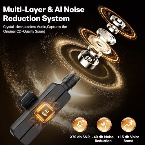 3 in 1 Wireless Mini Microphone for iPhone Android Phone Camera: Lavalier Lapel Mic for Video Recording - Noise Cancelling Clip on Shirt Microphones for Tiktok YouTube Podcast Vlogging