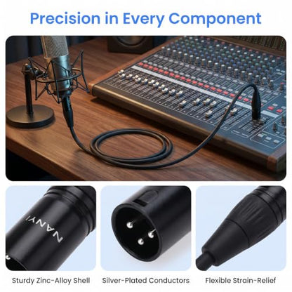 NANYI XLR Male to Male Microphone Cable, 3-Pin, 5ft - size: XLR Male To Male-5FT