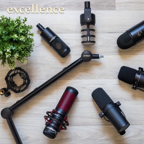 IXTECH Microphone Boom Arm with Desk Mount, 360° Rotatable, Adjustable and Foldable Scissor Mounting for Podcast, Video Gaming, Radio and Studio Audio, Sturdy and Universal - Elegance Model - color: ELEGANCE