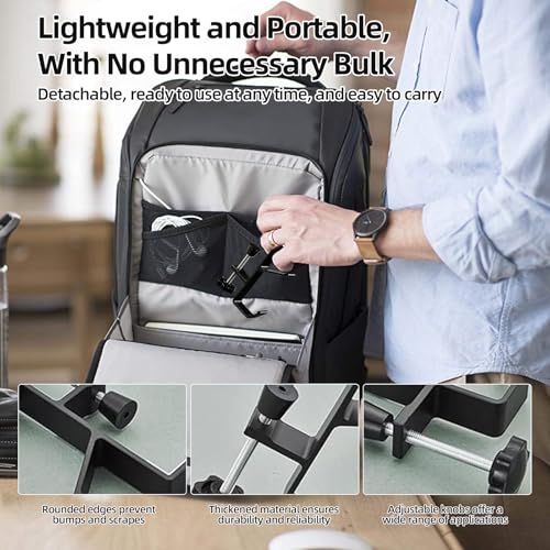 Desk Mount Bag Holder Hook Clamp, Bag Hook 2 Pcs-Double Hook Black | Portable Purse Hook for Table, Reduce Desk Clutter, Desk Mount Headphones Holder, Backpack Hanger, Table Hanging Storage - color: 2 Pcs-Double Hook Black