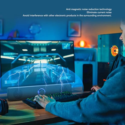 Jectse USB Computer Speakers, HiFi Clear Sound Volume Knob Mini Speaker for PC Laptop Tablet, with 3.5mm AUX, for Room Office Parties, Jectseghfm19q6pa