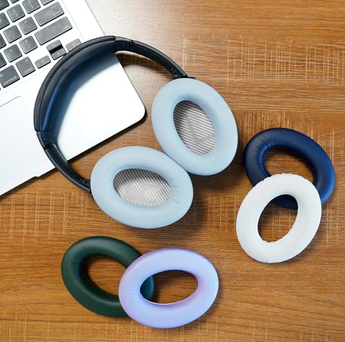 GEVO Premium Replacement Ear Pads for Bose QC35 & QC35ii - Moonstone Blue | Fits QuietComfort 35 & 35ii / SoundLink 1&2 AE（Over-Ear）- Soft Protein Leather · Adaptive Memory Foam and Extra Durable - color: Moonstone Blue