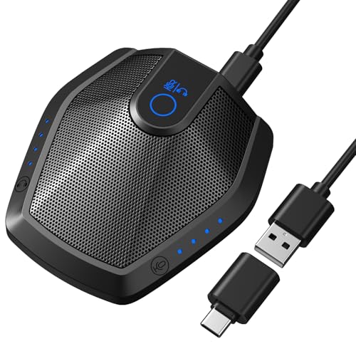 TONOR Conference USB Microphone with AI Noise Canceling for PC, G11 Pro | Condenser Mic with Volume Adjustment, Compatible with Windows and Mac, Desktop PC & Laptop for Teleconference, Court Reporter