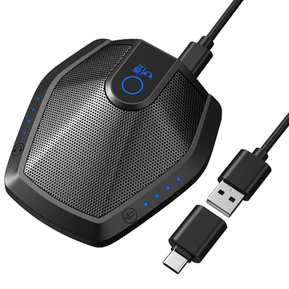 TONOR Conference USB Microphone with AI Noise Canceling for PC, G11 Pro | Condenser Mic with Volume Adjustment, Compatible with Windows and Mac, Desktop PC & Laptop for Teleconference, Court Reporter