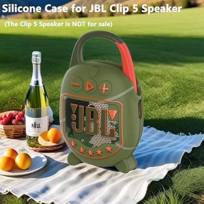 JCHPINE Silicone Cover Case for JBL Clip 5 Portable Bluetooth Speaker - color: Squad