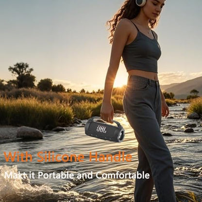Silicone Cover Case for JBL Flip 7 Portable Bluetooth Speaker - color: Black