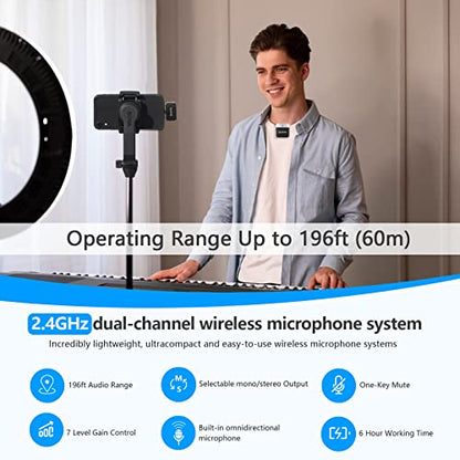 BOYA Wireless Lavalier Microphone 2.4GHz Duan Channel Wireless Micrrophone System with Transmitter and 1 Receiver for Camera iPhone Android Phone Video Recording YouTube Vlog Live Streaming (BY-M1V3) - size: BY-M1V3