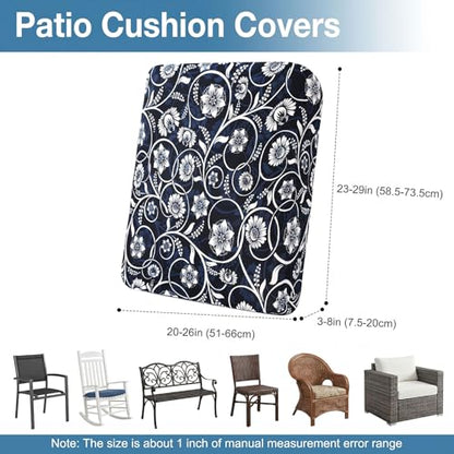 Waterproof Outdoor Cushion Covers, Stretch Patio Slipcovers | UV Resistant Coating, Stretch Fabric, Waterproof Protection, Replacement Covers, Fits Patio Furniture Cushions (8 Pieces) - color: Baroque, size: 8PCS