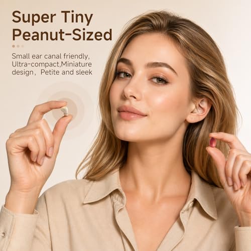 Small Mini Invisible Earbuds Wireless Bluetooth Ear Buds for Small Ears | Discreet Smallest Sleep Earbuds For Small Ears Ear Buds Low Profile Tiny Skin Tone Sleeping Earbuds For Small Ear Canals - color: Nude