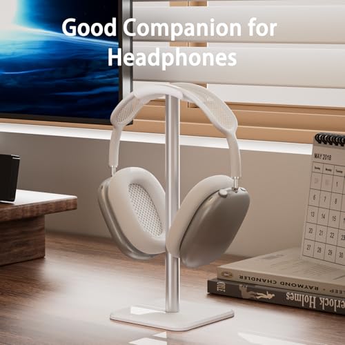 Headphone Stand - Headset Stand with Aluminum Hanger (White) | Headphone Holder for AirPods Max, Sony, Bose, Beats and More - color: White