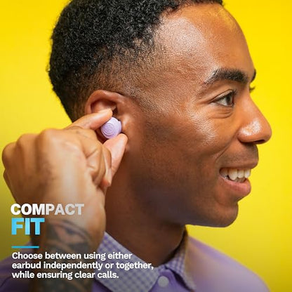 JLab Go Air Pop+ True Wireless Bluetooth Earbuds in Lilac Plus Cloud Foam Mnemonic Earbud Tips