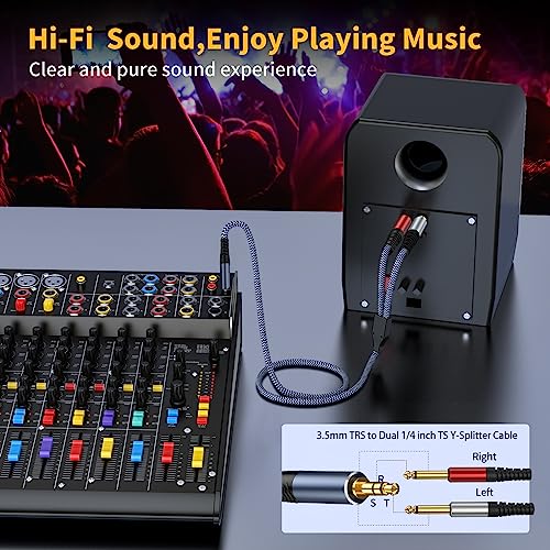 1/8 Stereo to Dual 1/4 Mono Cable 25ft, 3.5mm to Dual 1/4 Cable, 1/8 inch TRS Stereo to Dual 1/4 inch TRS Splitter - size: 25ft, style: 1/8 stereo to dual 1/4 mono cable