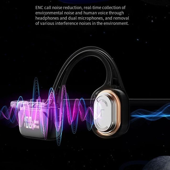 Bone Conduction Headphones IPX8 Waterproof Swimming LCD Screen Built in 32G Memory Bluetooth 5.4 Earphones Open Ear Earbuds for Diving, Cycling, Driving,HIFI Stereo Sound with 8H Playtime, Blue - color: Blue