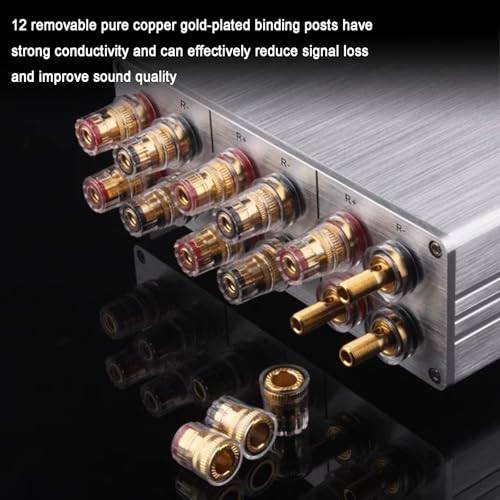 HiFi Lossless Audio Source Input Signal Switcher - 4 in 1 Out & 2 in 1 Out RCA Stereo Selector Box for Sound Bar, Headphones, Turntable - No Power Required - color: Black