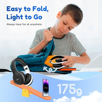 EarFun K2 Kids Bluetooth Headphones for School, Kids Headphones with Mic - color: Dark Black
