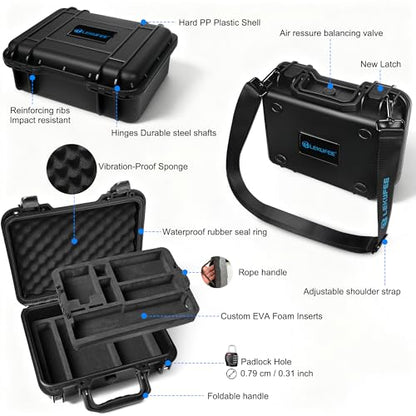 Lekufee Portable Waterproof Hard Case for DJI Osmo Nano, Standard Combo (64GB / 128GB) - Vlogging Camera, DJI Mic 3/2/Mini, More Accessories(Case Only)